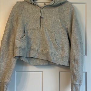 Lululemon Athletica Light Gray Cropped Hoodie